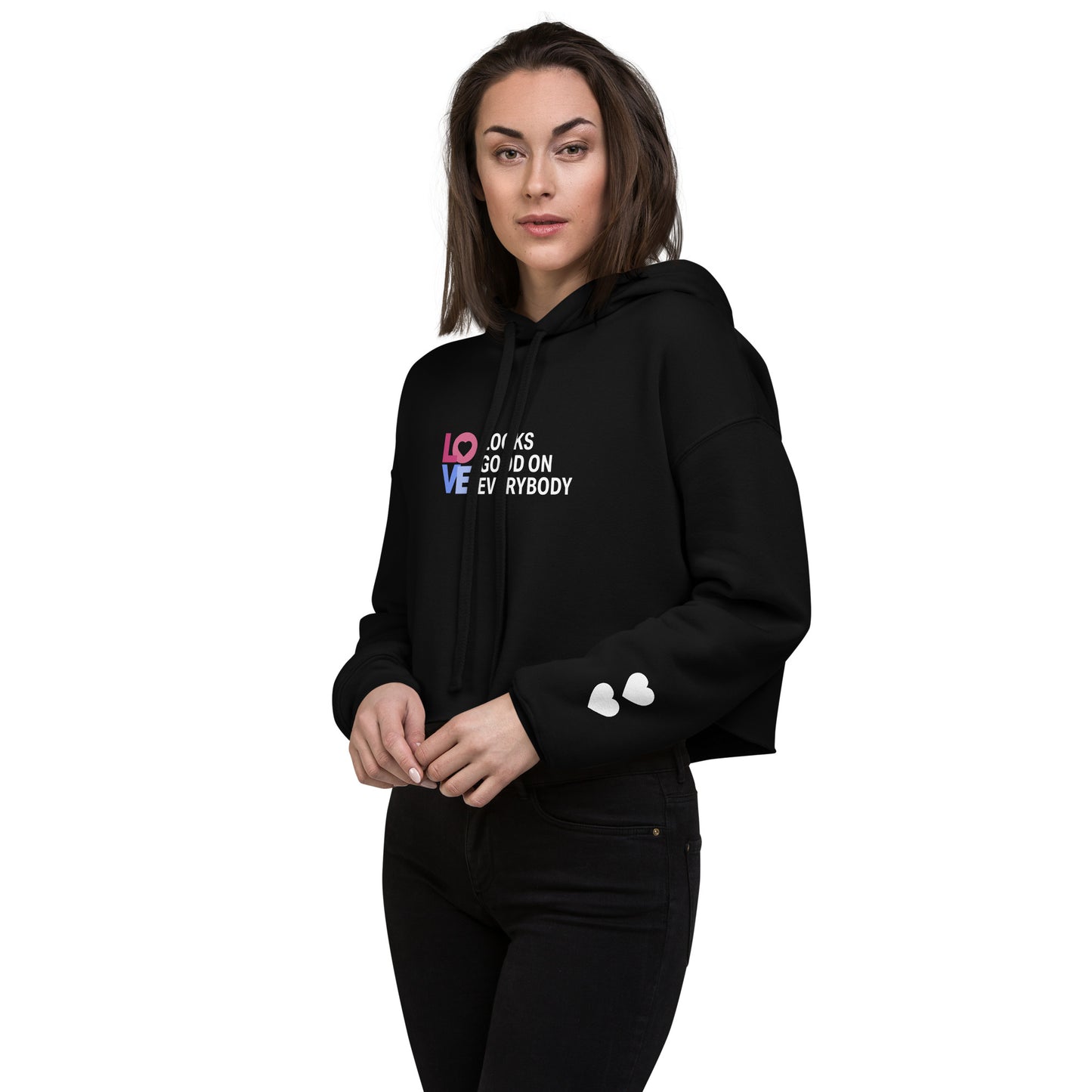 LOVE LOOKS GOOD - Crop Hoodie